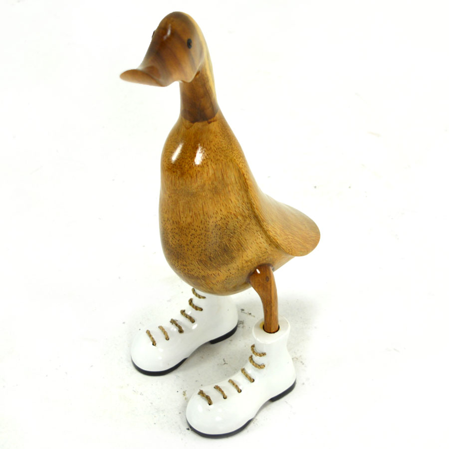 wooden ducks with boots