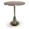Alcott Counter Table Hand-Finished Nickel, Cigar Leather Top