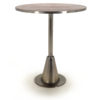 Alcott Counter Table Hand-Finished Nickel, Cigar Leather Top - Image 2