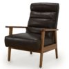 Ian Leather Lounge Chair, Florence Chocolate
