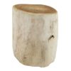 Organic Teak Log Side Table JS 288, Distressed White - Image 2