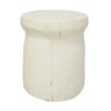 Organic Teak Log Side Table JS 288, Distressed White - Image 3