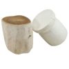 Organic Teak Log Side Table JS 288, Distressed White