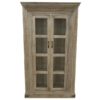 Display Cabinet With Paned Glass Doors MSI 427, Weathered Grey