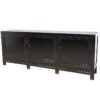Lexi 89" Vintage Inspired Storage Console, Antiqued Ebony