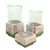 Handcrafted Terra Cotta and Glass Hurricane, MXG 420 - Image 2