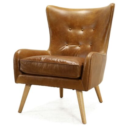 Sloan Leather Accent Chair, Tavern Whiskey