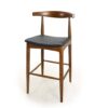 Dimitri Bar Stool Upholstered Seat, Warm Walnut - Image 4