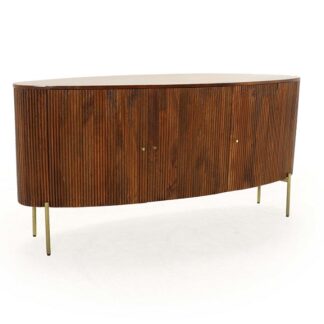 Abri 63" Curved Storage Console, Laguna Walnut