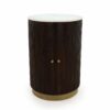 Bates Two Door Scallop Accent Table With Marble, Aurum Walnut