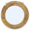Restored 52" Antique Wheel Wall Mirror MSI 343, Sand Wash