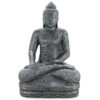 Dramatic 60" Tall Meditation Buddha RIS 732, Aged Silver