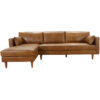 Justin 114" Top-Grain Leather Sectional Sofa, Ashby Brown