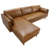 Justin 114" Top-Grain Leather Sectional Sofa, Ashby Brown - Image 2