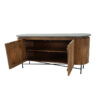 Perry Two Door Storage Console With Marble, Burnham Natural - Image 4