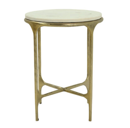 Piton End Table With White Marble