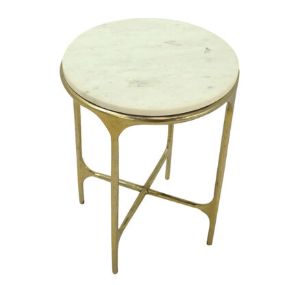 Piton End Table With White Marble - Image 2