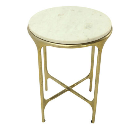 Piton End Table With White Marble - Image 3