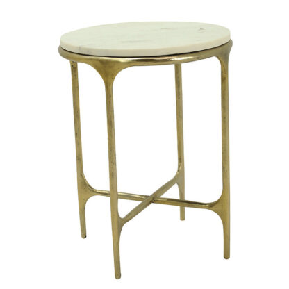 Piton End Table With White Marble - Image 4