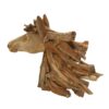 Natural Teak Mustang Horse Sculpture 34" Tall, JS 459 - Image 2