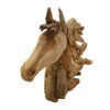Natural Teak Mustang Horse Sculpture 34" Tall, JS 459 - Image 3
