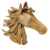 Natural Teak Mustang Horse Sculpture 34" Tall, JS 459 - Image 4
