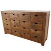 Liri 16-Drawer Storage Sideboard, Nectar Brown
