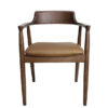 Bergen Leather Arm Chair, Brown Oak