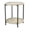 Caney Round Accent Table, Weathered Bone