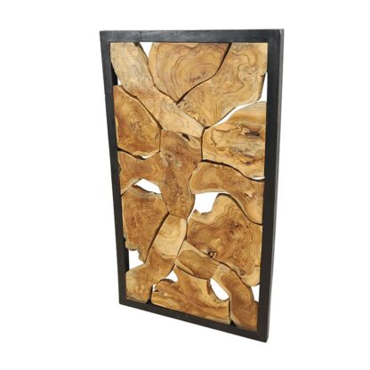 Artful Teak Wood Slice Wall Decor, RIS 854