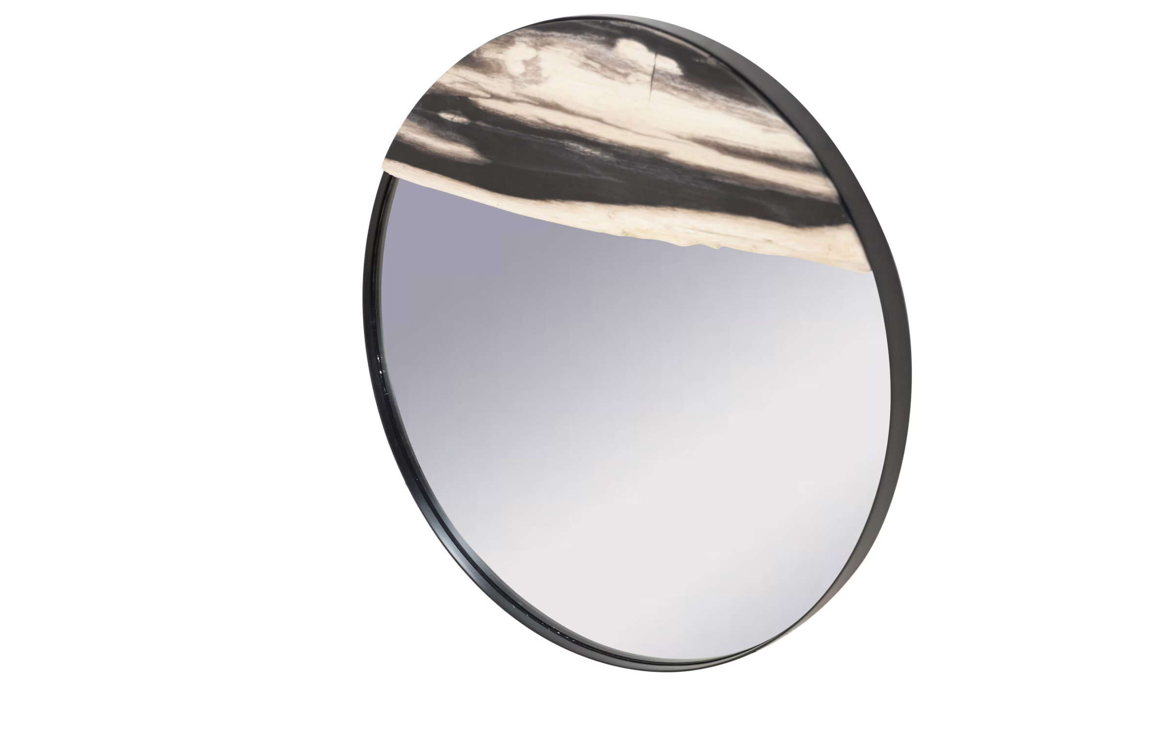 Iron Wall Mirror with Petrified Wood, RIS 872 - Image 5
