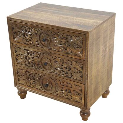 Sumatra 3 Drawer Nightstand, Distressed Patina - Image 3