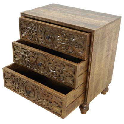 Sumatra 3 Drawer Nightstand, Distressed Patina - Image 5