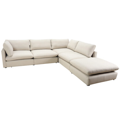 Hudson Modular 3-Piece Chaise Sectional with Ottoman