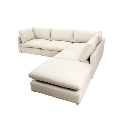 Hudson Modular 3-Piece Chaise Sectional with Ottoman - Image 3