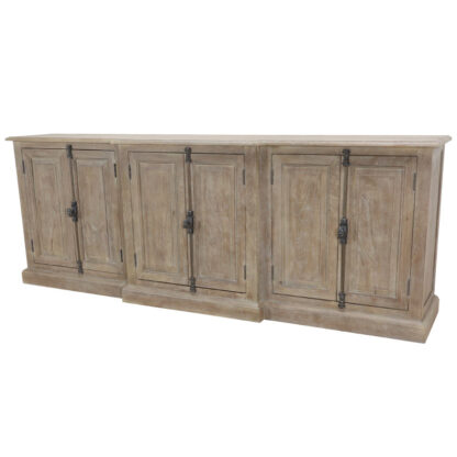 Gatsby 100" Six Door Sideboard, Brushed Smoke