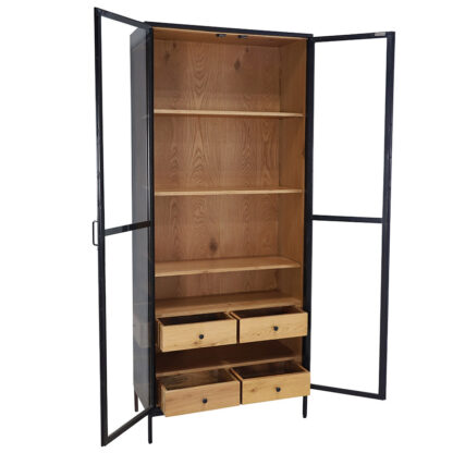 Jensen Tall Display Cabinet with Four Drawers - Image 5