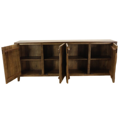 Ledger 94" Four Door Sideboard, Sienna Brown - Image 4