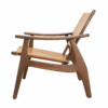Anja Leather Lounge Chair, Solid Teak Wood Frame - Image 5