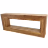 Exceptional 78" Solid Teak Wood Console Table, DA 65 Patina