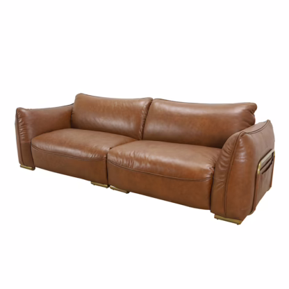 Merrill 102" Top-Grain Leather Sofa, Ashby Brown - Image 2