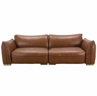 Merrill 102" Full-Grain Leather Sofa, Ashby Brown