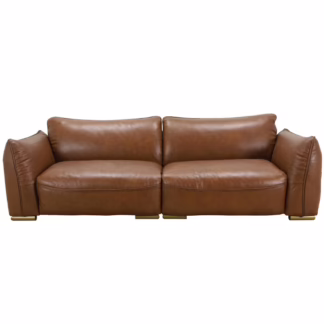Merrill 102" Top-Grain Leather Sofa, Ashby Brown
