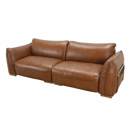 Merrill 102" Top-Grain Leather Sofa, Ashby Brown - Image 3