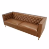 Terence 90" Button-Tufted Leather Sofa, Ashby Brown - Image 3