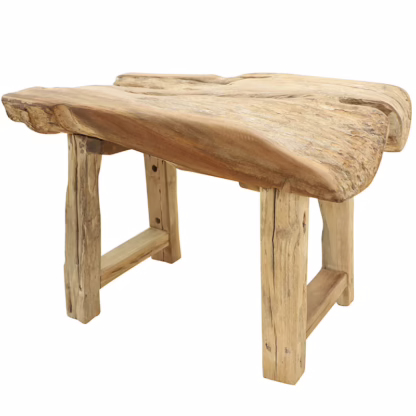 Rustic Natural Teak Wood Bench, DA 70 - Image 10
