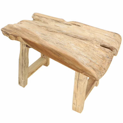 Rustic Natural Teak Wood Bench, DA 70 - Image 2