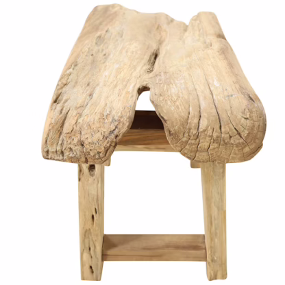 Rustic Natural Teak Wood Bench, DA 70 - Image 3