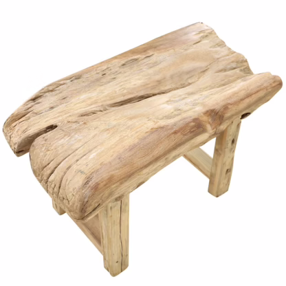 Rustic Natural Teak Wood Bench, DA 70 - Image 4