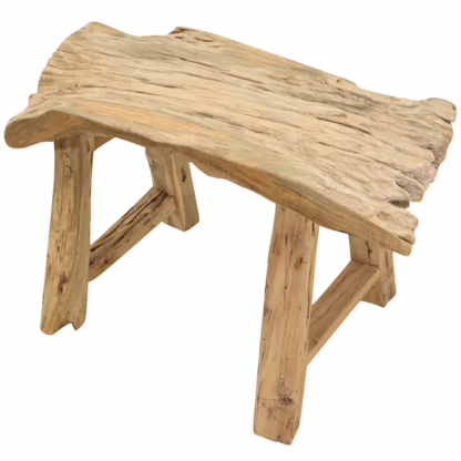 Rustic Natural Teak Wood Bench, DA 70 - Image 11